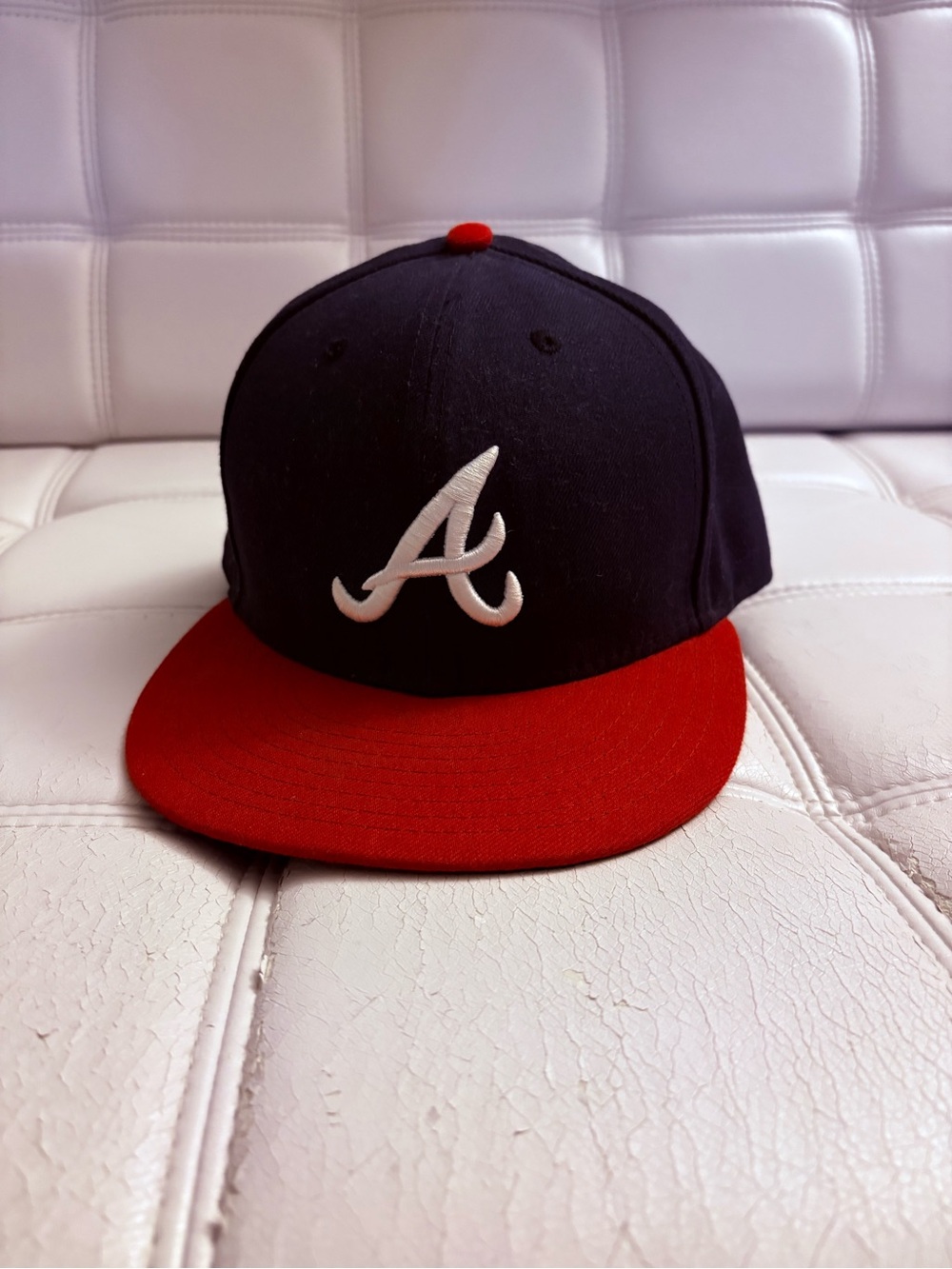 New Era 59Fifty Atlanta Braves Navy & Red 7 1/2 Fitted Baseball Hat